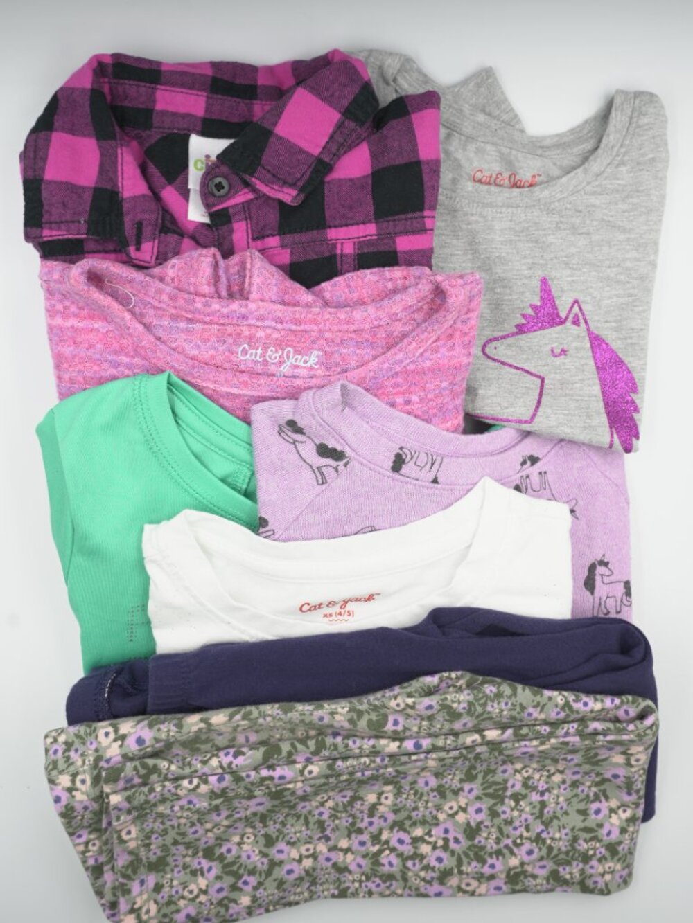 Girls 4T Clothing Bundle 8-Piece Fall Tops Leggings Cat & Jack